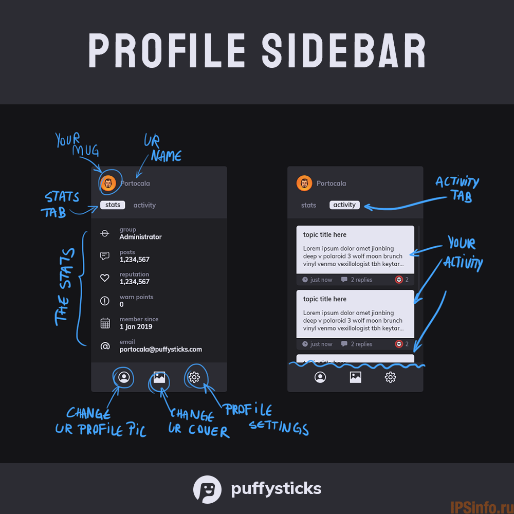 Sidebar profile