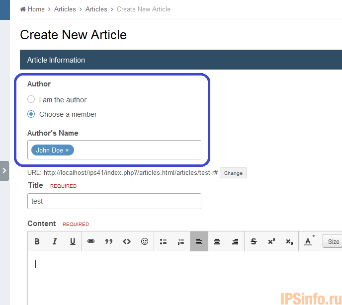 Choose Article Author