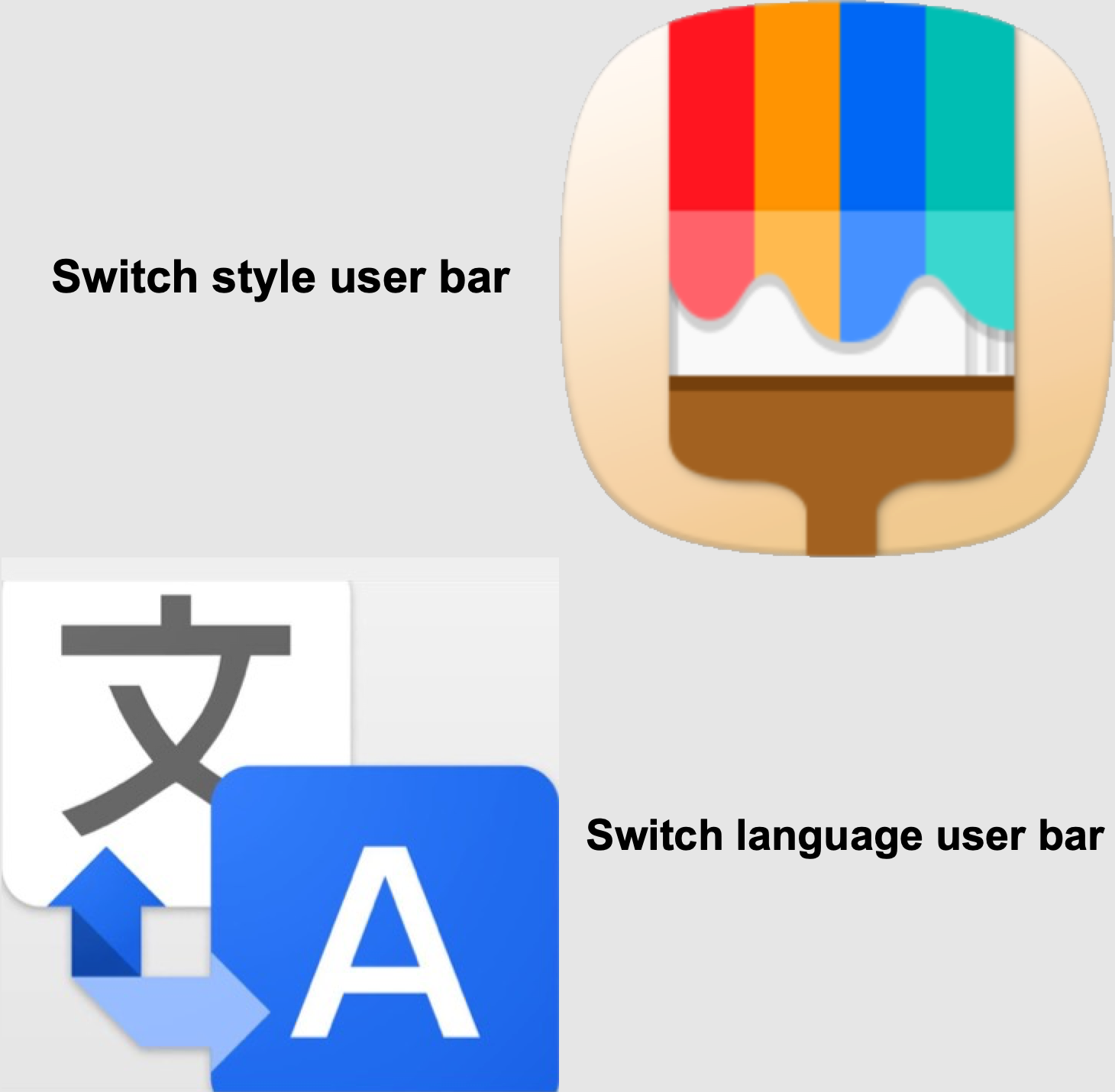 Switch language style user bar