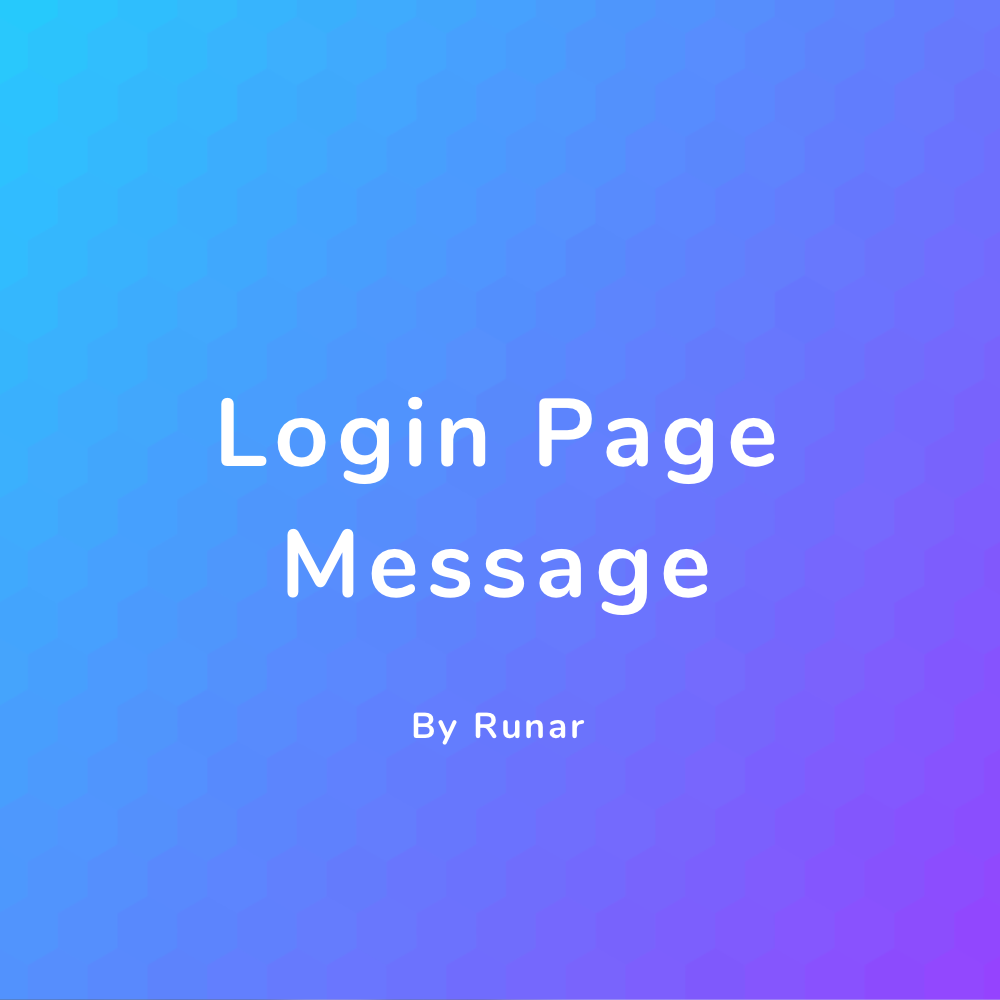 Login Page Message