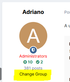 Change Group in Moderator Panel